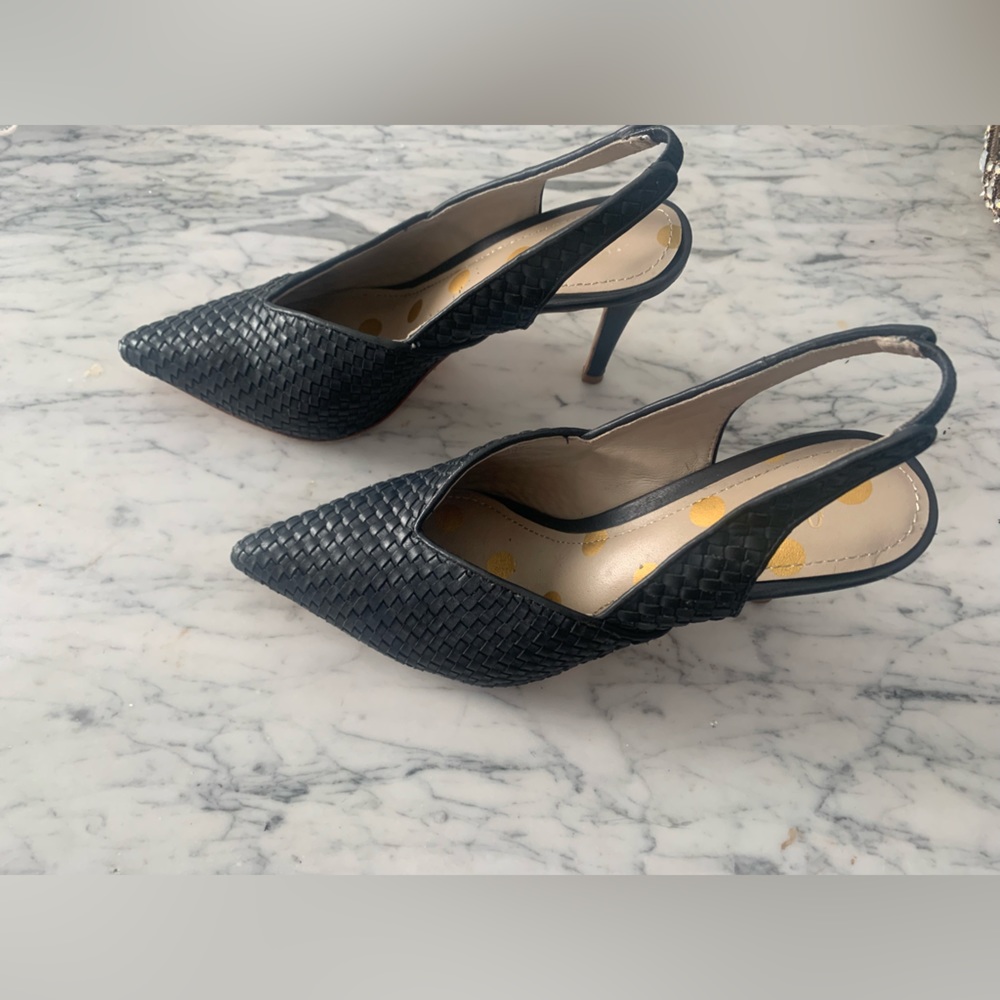 Unique Boden woven slingback pumps blue 38 7.5